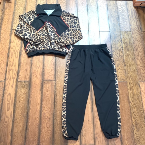 animal print jogging suit